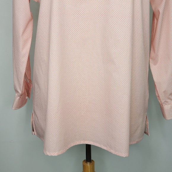 Lands' End Orange Pink Micro Print Supima Cotton Spandex Top Size 18P - Picture 3 of 13